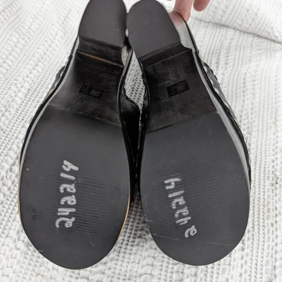 NWOT! BLAKE SCOTT! BLACK LEATHER SILVER STUDDED PLATFORM CLOGS! SZ 7.5M - Picture 7 of 8